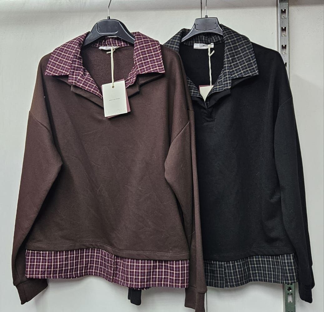 джемпер с рубашкой,кофта женский,теплая кофта,толстовка повседневная,свитшот женская