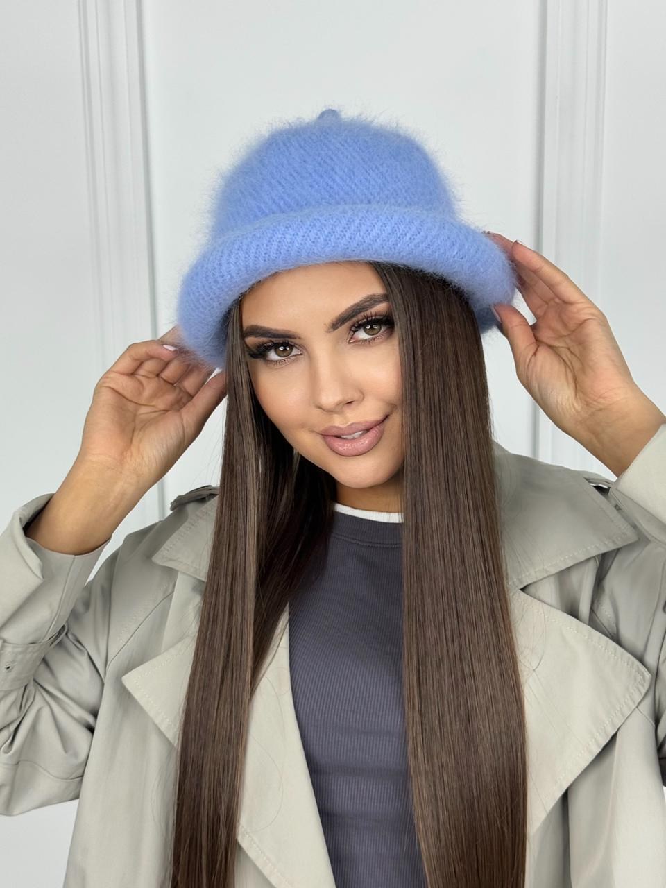 шапка женская,шапка женская из ангоры,шапка ушанка из ангоры,шапка женская бини,шапка зимняя женская