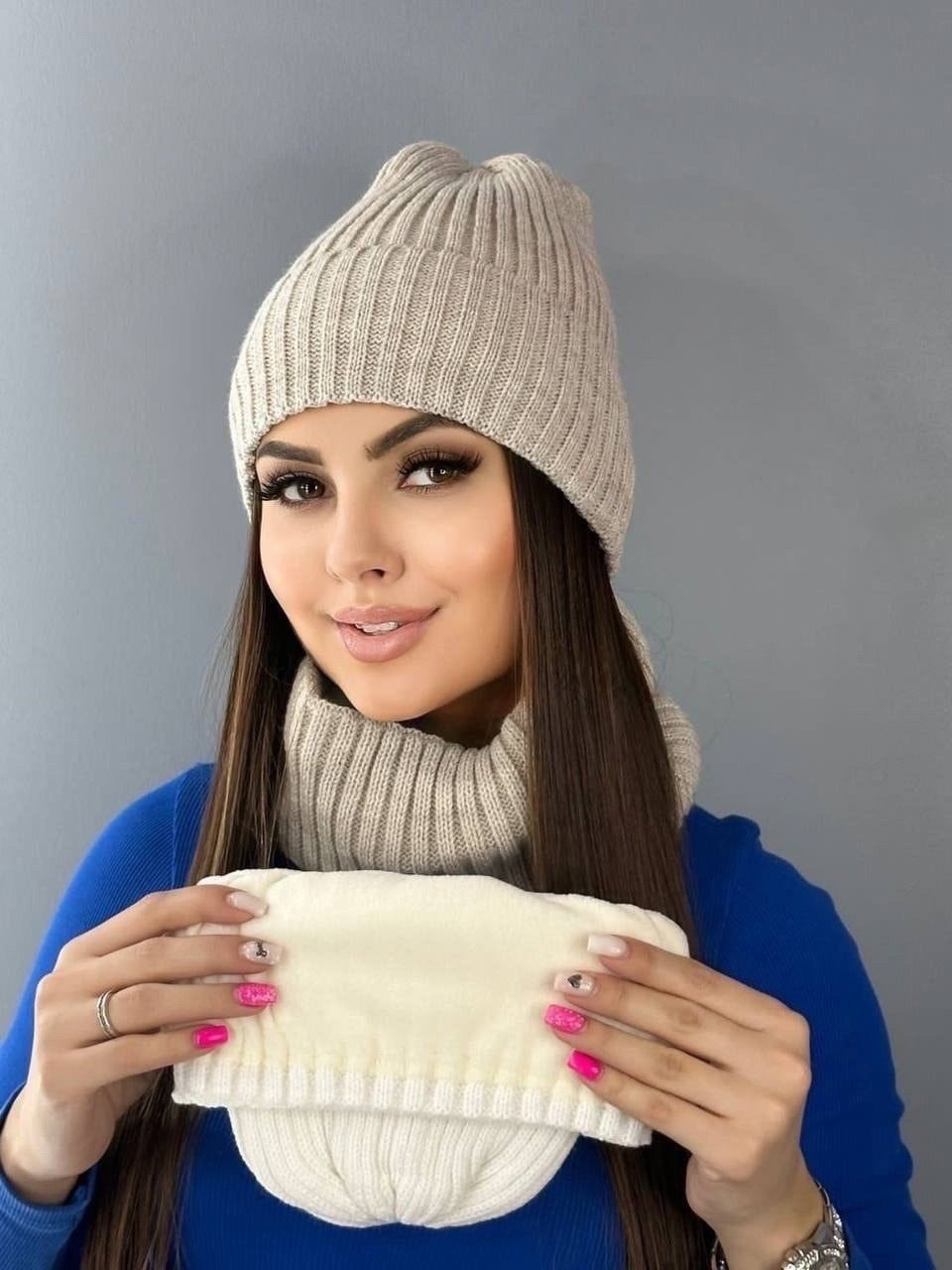 шапка и снуд комплект женский,женский комплект шапка,комплект шапка и снуд,шапка снуд,комплект шапки