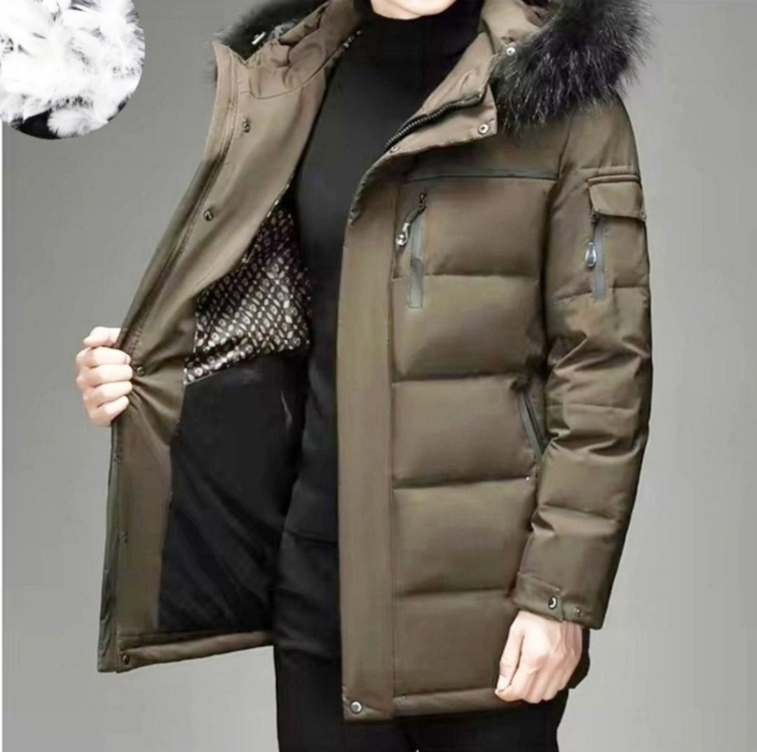 пуховик повседневный,зимняя куртка,зимние мужские куртки,мужская куртка с меховым воротником,мужские пуховики