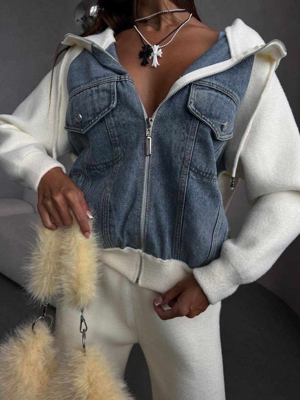 костюм повседневный,джинсовый кардиган,джинсовая куртка,костюмы двойки,толстовка в стиле