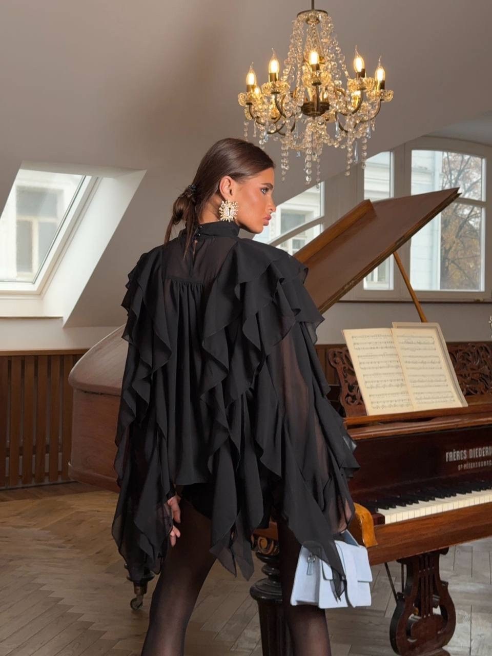 блузка элегантная,стильные блузки,блузка с оборками,шифоновая блуза,блуза нарядная