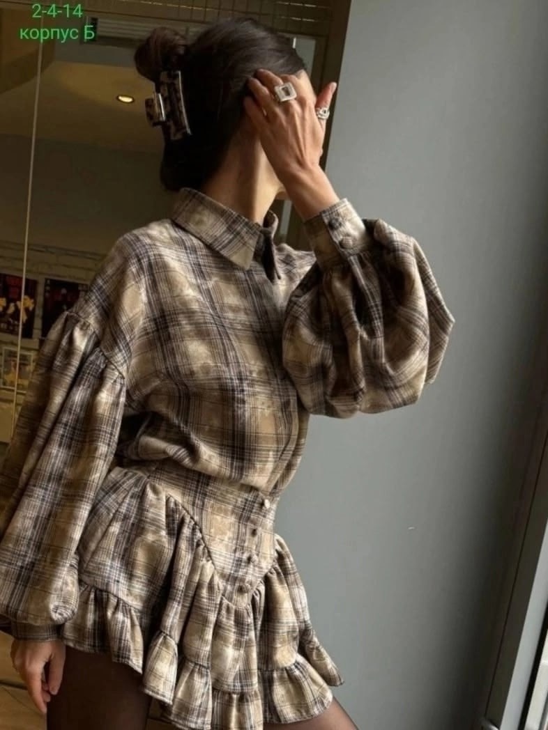 костюм с рубашкой и юбкой,костюмы женские с юбкой,костюм в клетку,рубашка с юбкой,костюм женский с юбкой в клетку
