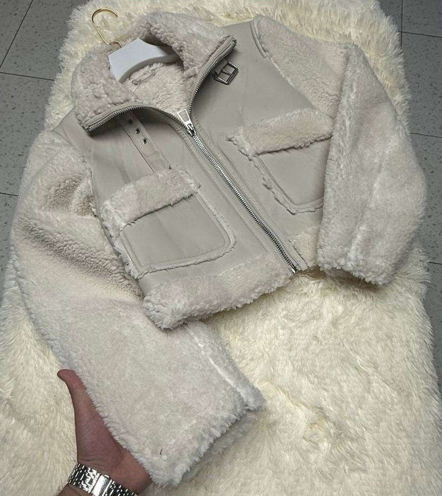 куртка дубленка,модная куртка,белая дубленка,теплая куртка,меховая куртка