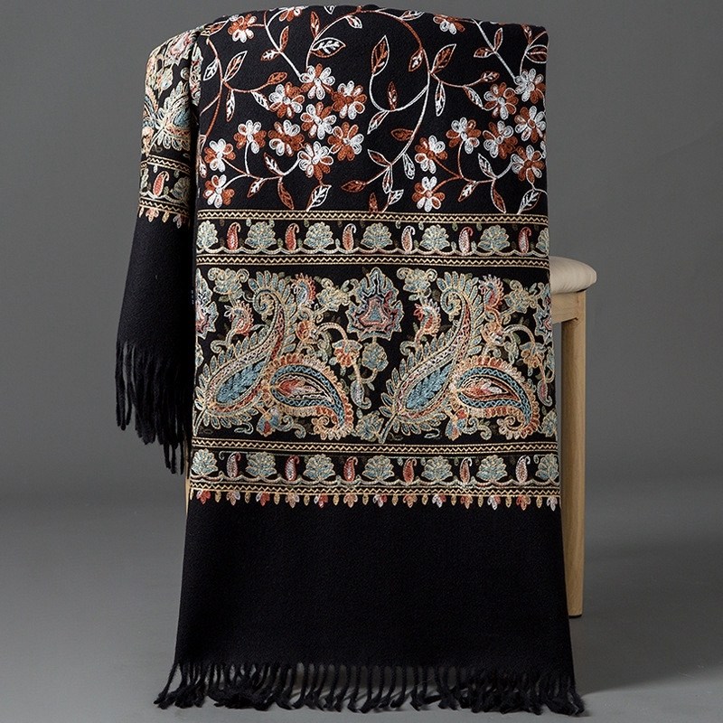 накидка шаль,шарфы для женщин,женские кашемировые шарфы,женская накидка,платок с вышивкой