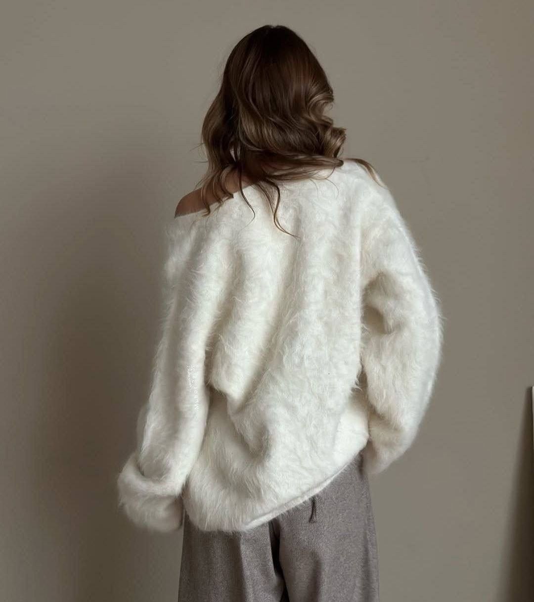 джемпер оверсайз,пушистый свитер,пушистый джемпер,свитер теплый,свитер пуловер