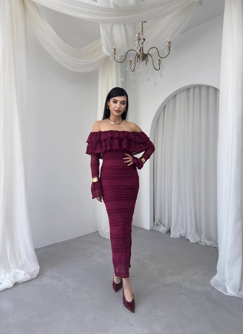 платье на вечер,бордовое платье,кружевные платья,длинное платье,красное вечернее платье