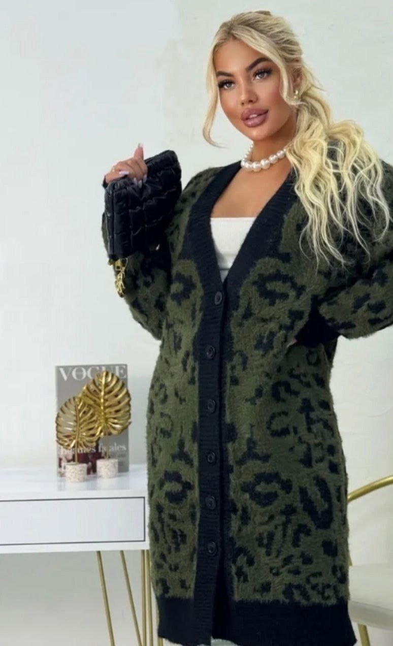женский вязаный кардиган с леопардовым принтом,кардиган стильный,lime кардиган леопард,женский трикотажный кардиган с леопардовым,toptop кардиган леопард