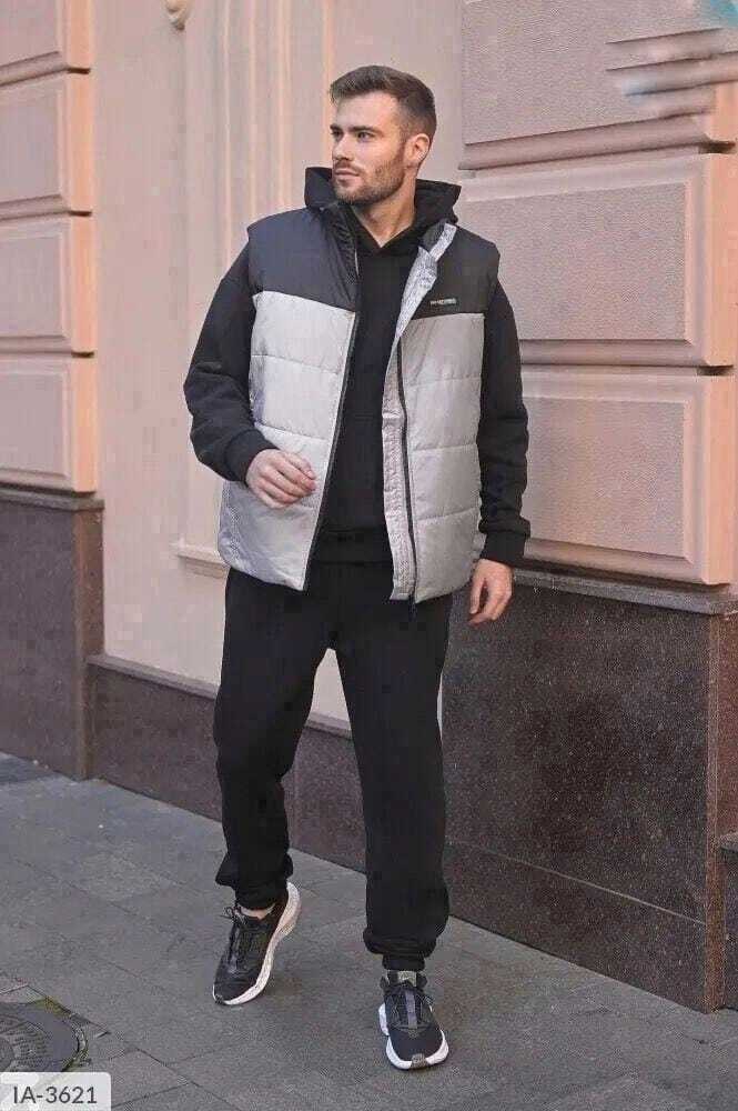 костюм на флисе мужской,костюм на флисе, спортивная,костюм тройка,жилетка на синтепоне