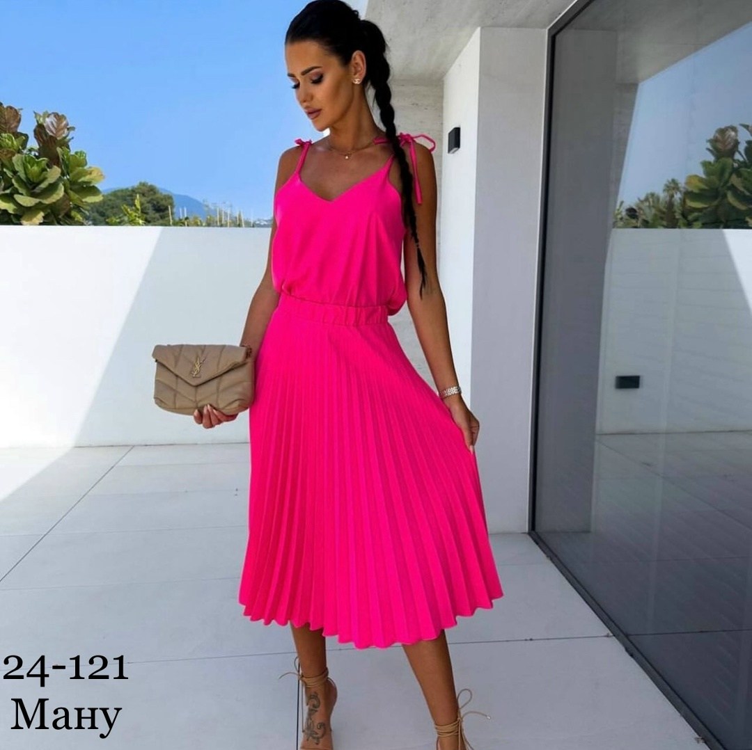 летние костюмы,платье сарафан,платье женская,плиссированное платье,костюм женский летний с юбкой плиссе