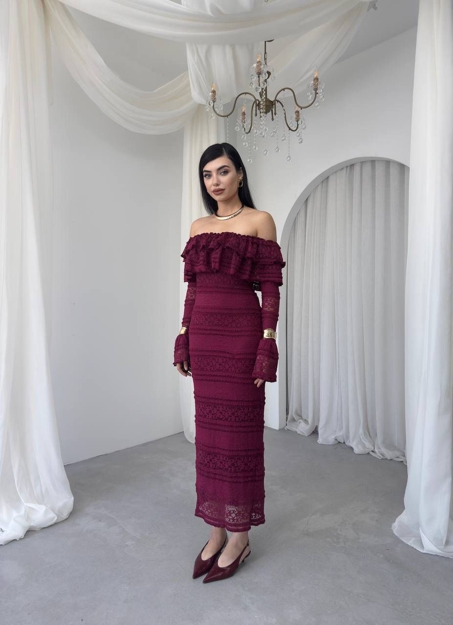 платье на вечер,бордовое платье,кружевные платья,длинное платье,красное вечернее платье