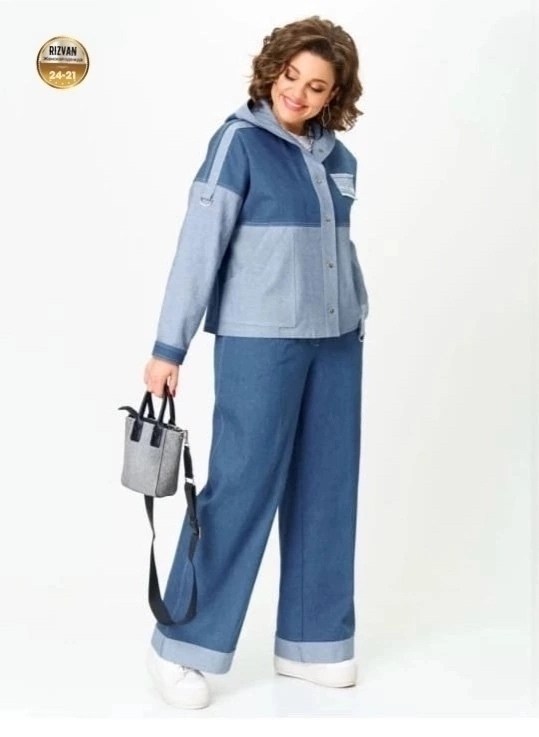 комплект begimoda 3047 джинс,костюм с брюками,брюки прямые,жакет и брюки,женский брюки