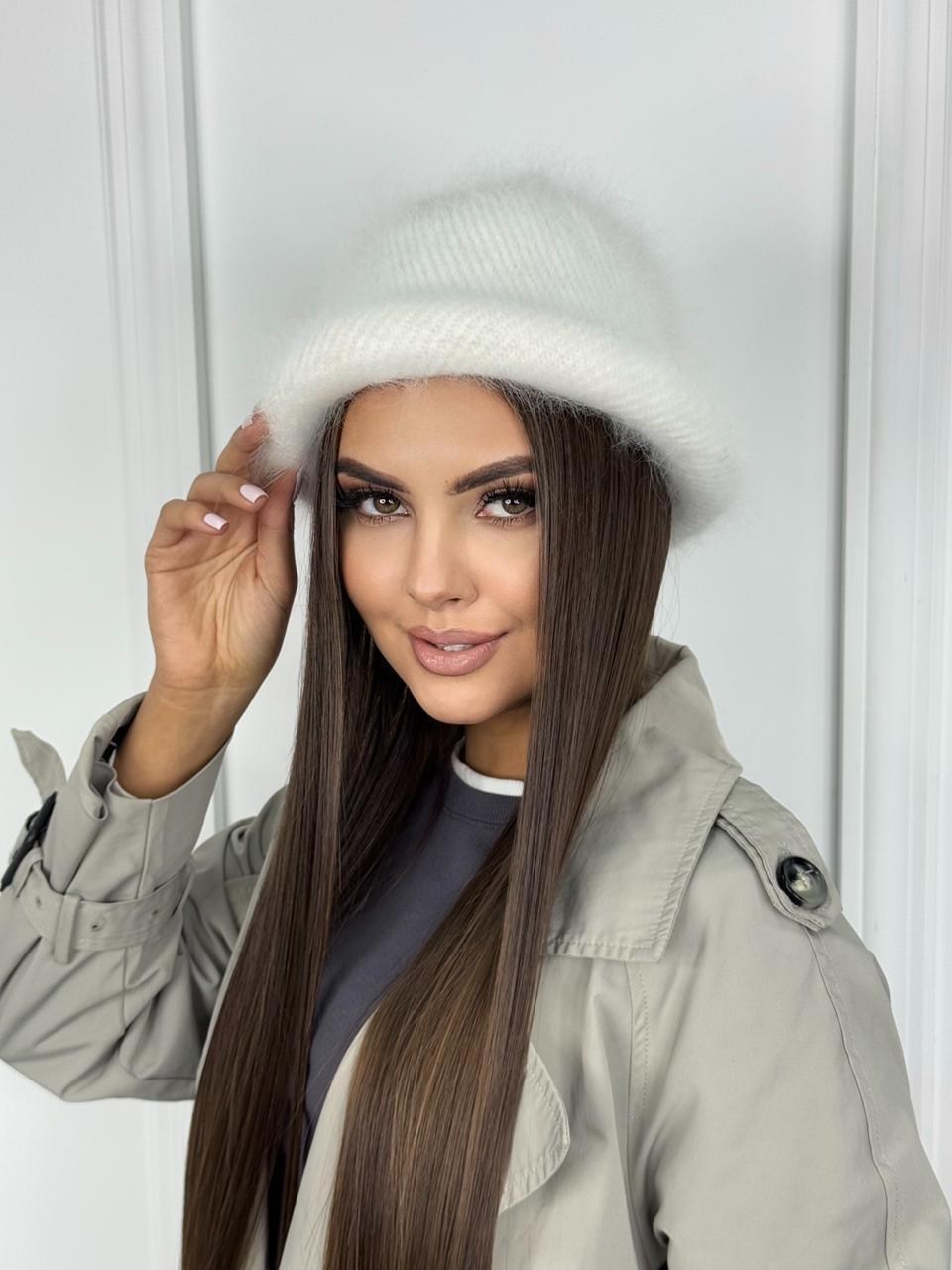 шапка женская,шапка женская из ангоры,шапка ушанка из ангоры,шапка женская бини,шапка зимняя женская