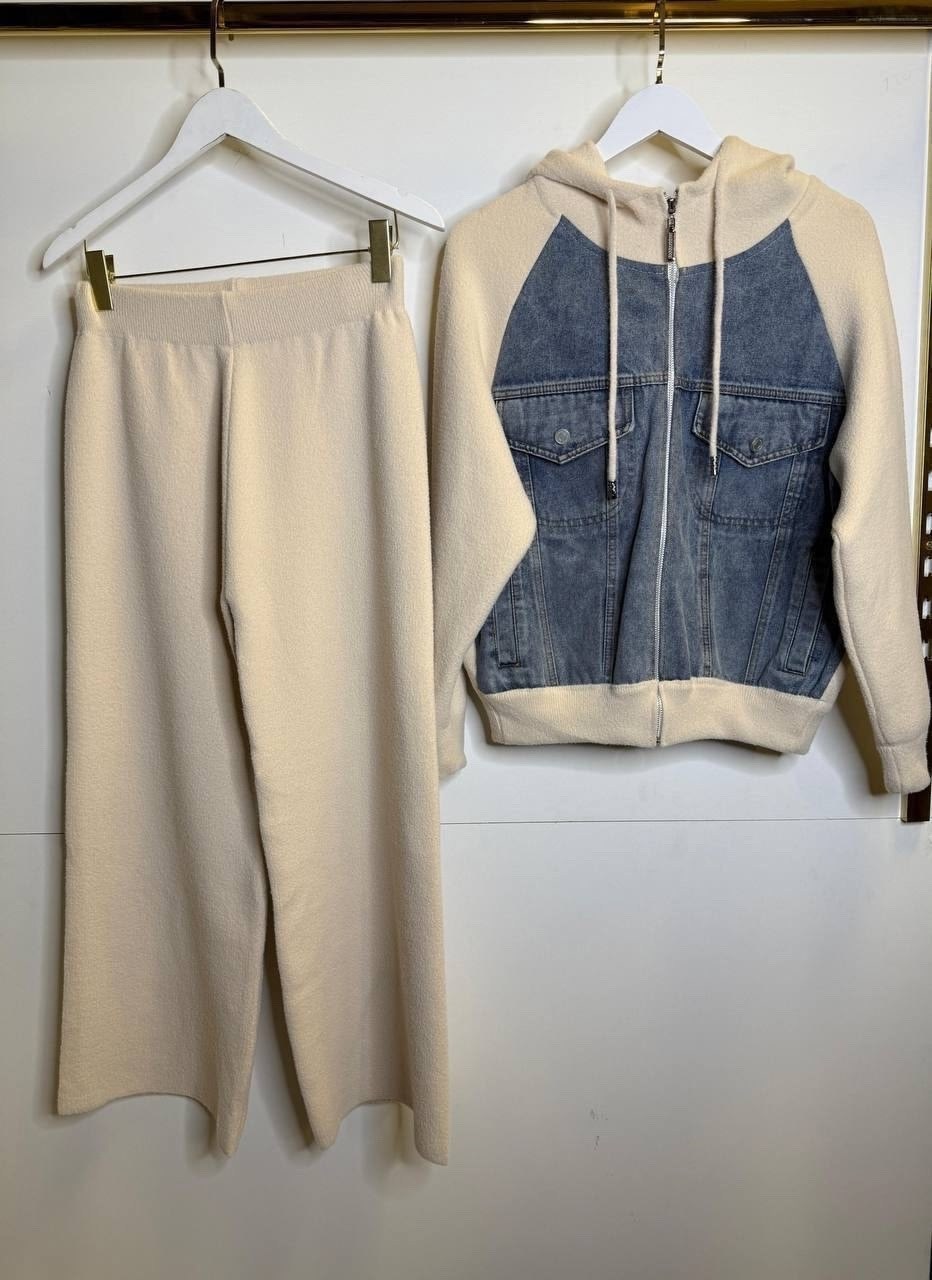 костюм повседневный,джинсовый кардиган,джинсовая куртка,костюмы двойки,толстовка в стиле