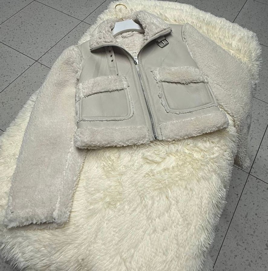 куртка дубленка,модная куртка,белая дубленка,теплая куртка,меховая куртка