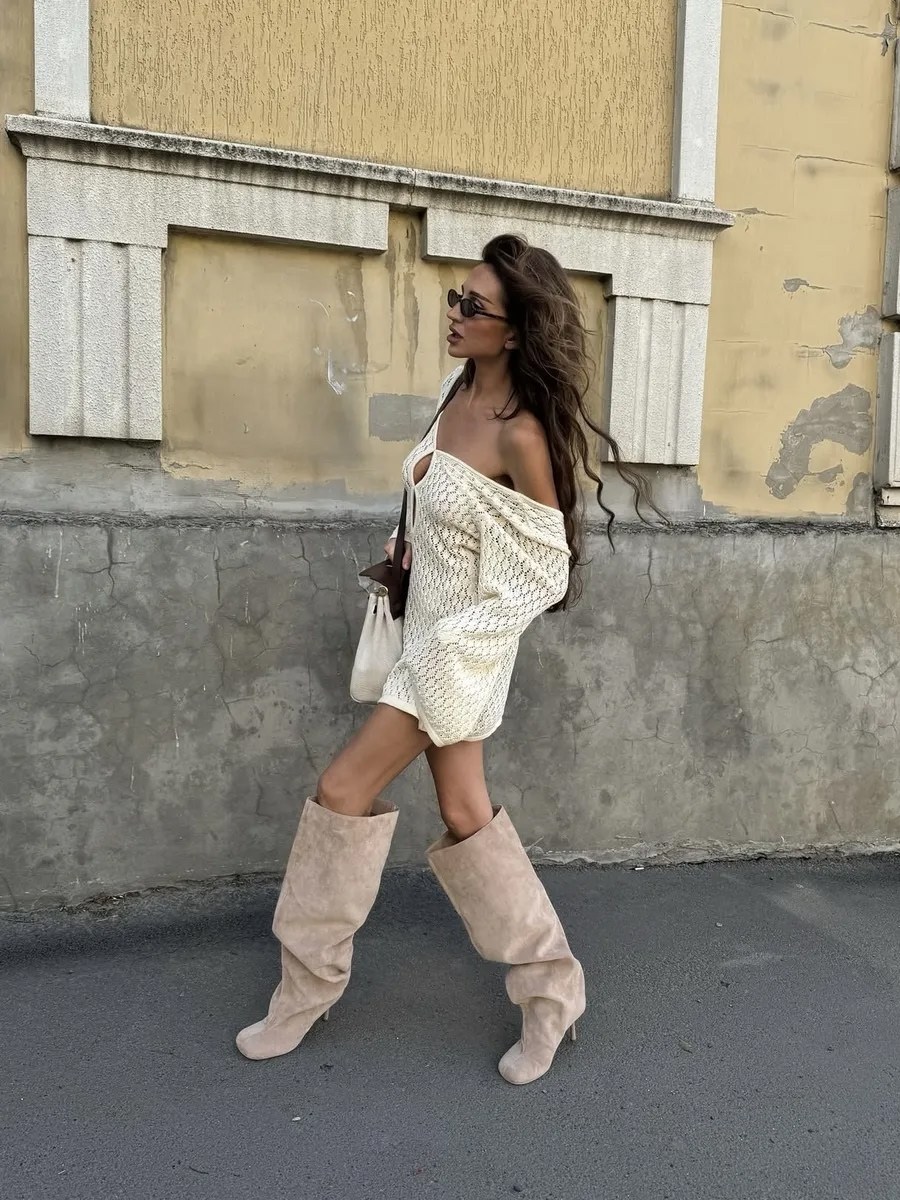 сапоги высокие,модные сапоги,сапоги бежевые,элегантные сапоги,женские сапоги