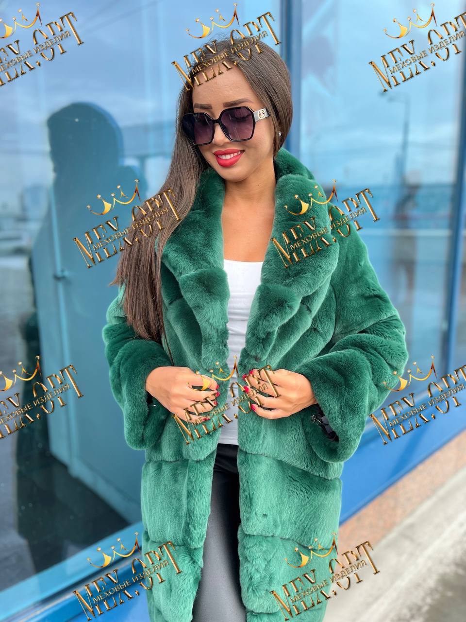 зеленая норковая шуба,шуба из эко меха,шубки,шуба изумрудного цвета,шуба из бобрика