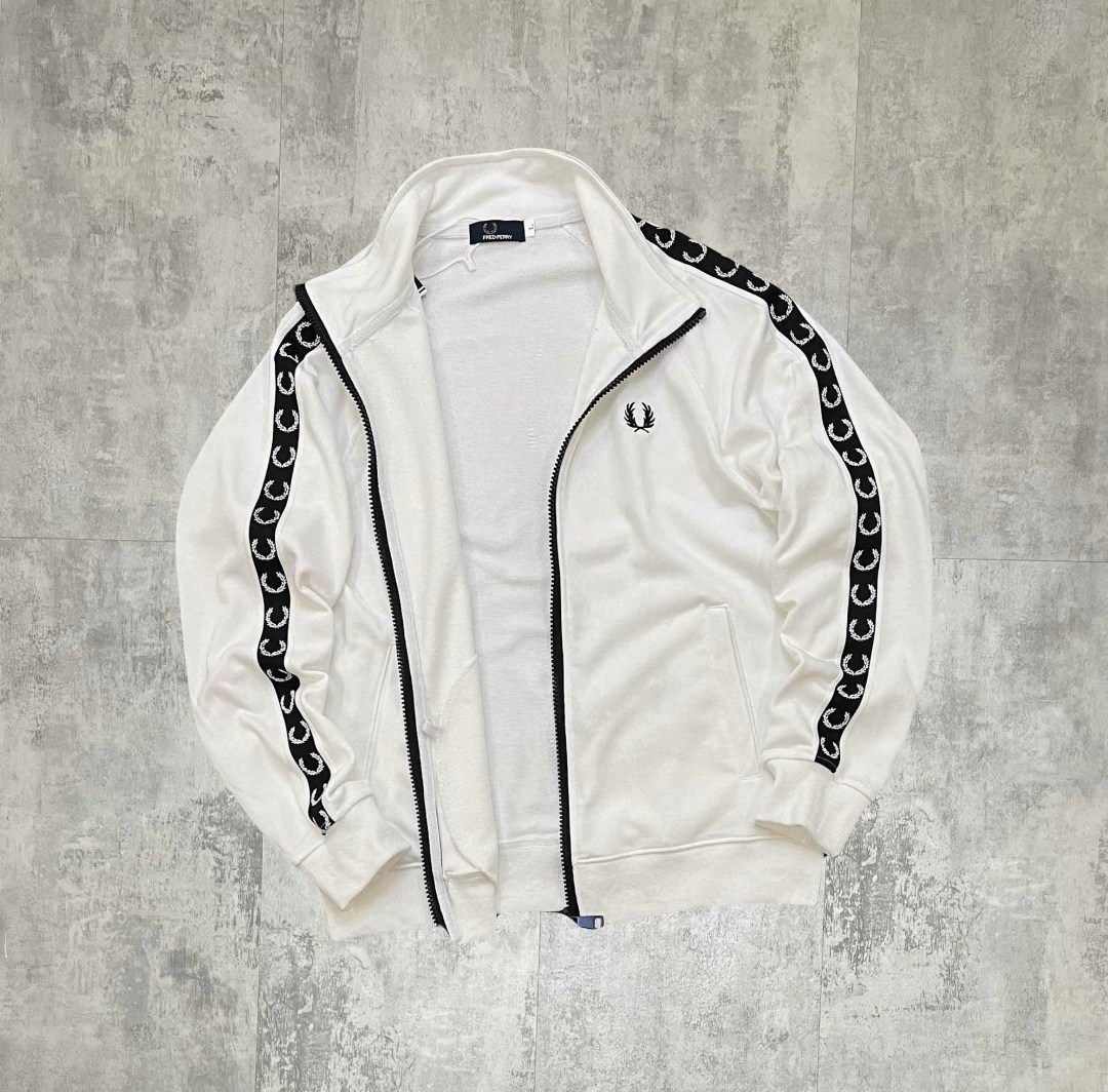 мужская кофта,олимпийка с лампасами fred perry,кофта толстовка,белая олимпийка,легкая куртка