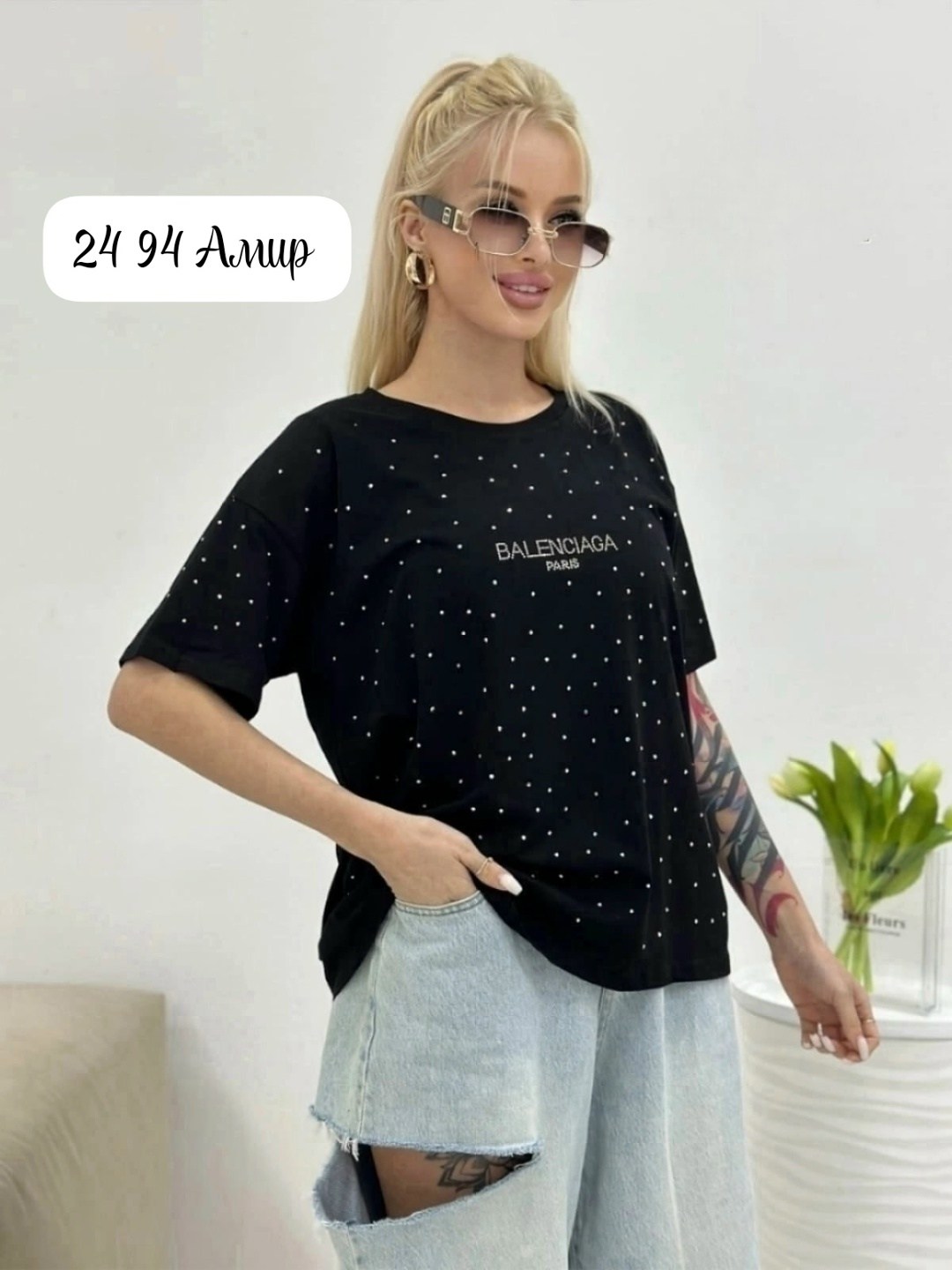 женская футболка,футболка со стразами женская,женская кофта,футболка оверсайз со стразам,футболка прямого кроя