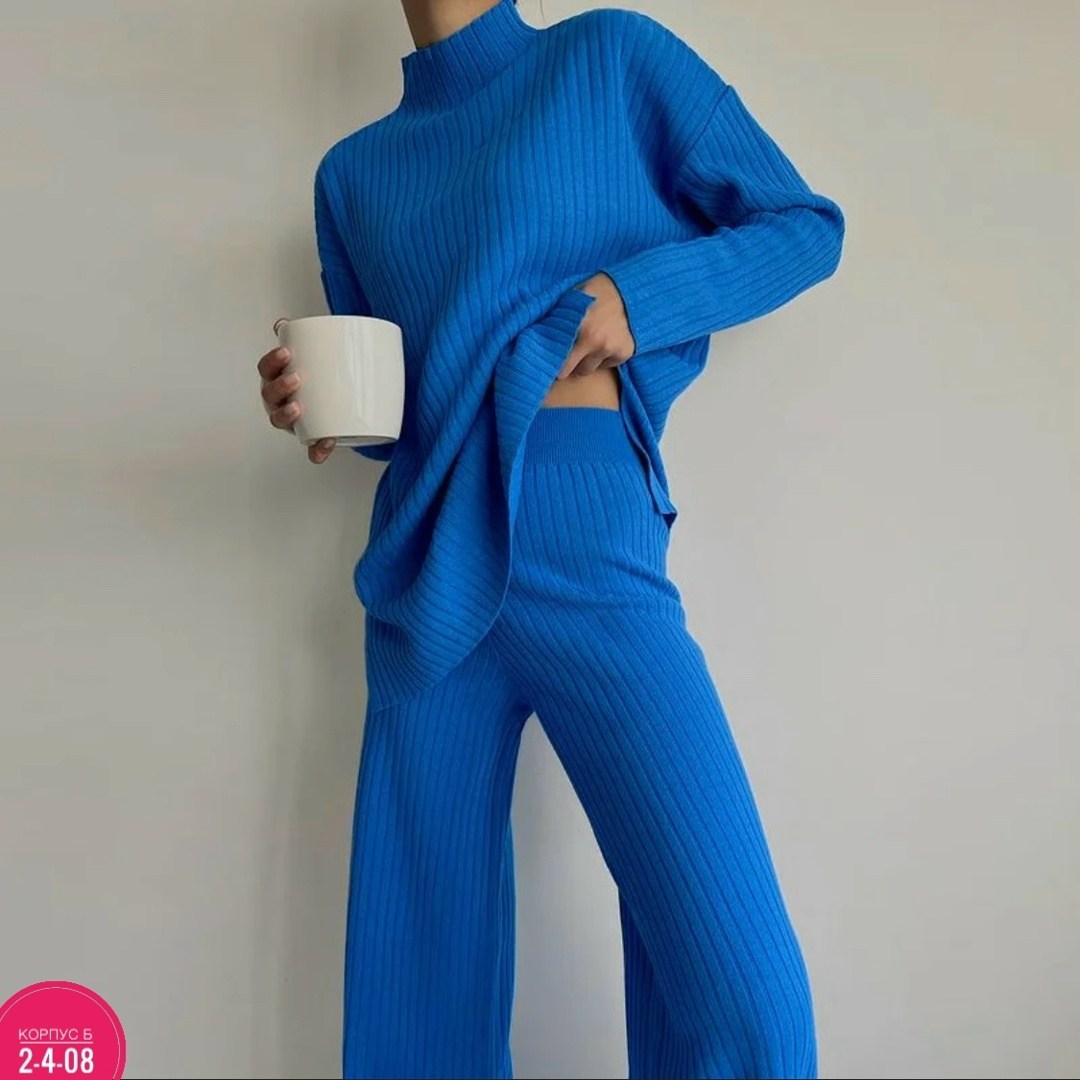 трикотажный вязаный костюм с брюками,трикотажный костюм,костюм с брюками,костюмы брючные,трикотажные костюмы женские
