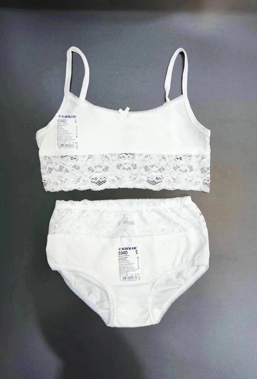 топ для девочек baykar,майка топ для девочек,топик с кружевом,нижнее белье для девочек комплект,комплект белья для девочек