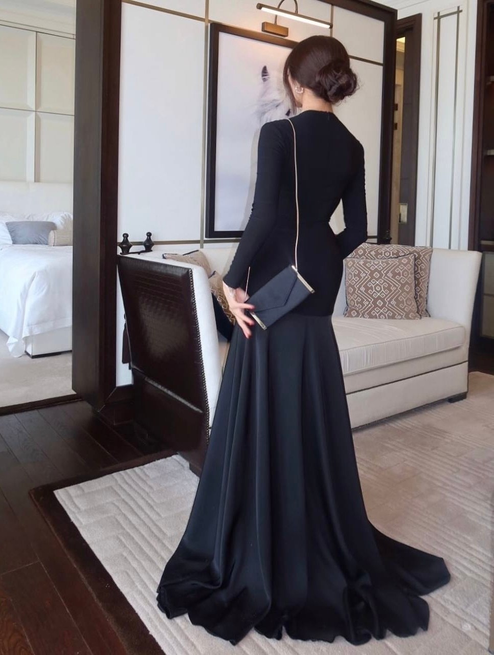 элегантные платья,платье вечернее,платье длинное облегающее,платье черное,длинное платье