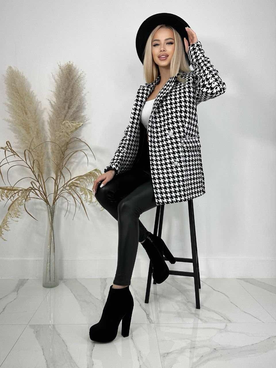 твидовый пиджак в клетку женский,пиджак гусиная лапка,жакет,пиджак и жакет,стильное пальто