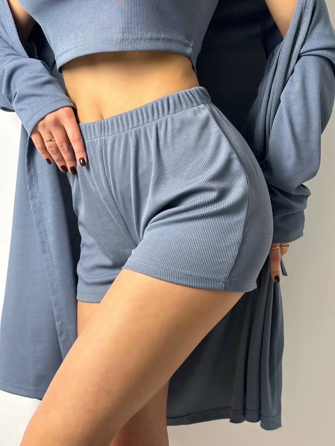 комплект женской пижамы,пижама женская,пижама черная,пижама лапша с шортами,пижама женская тройка