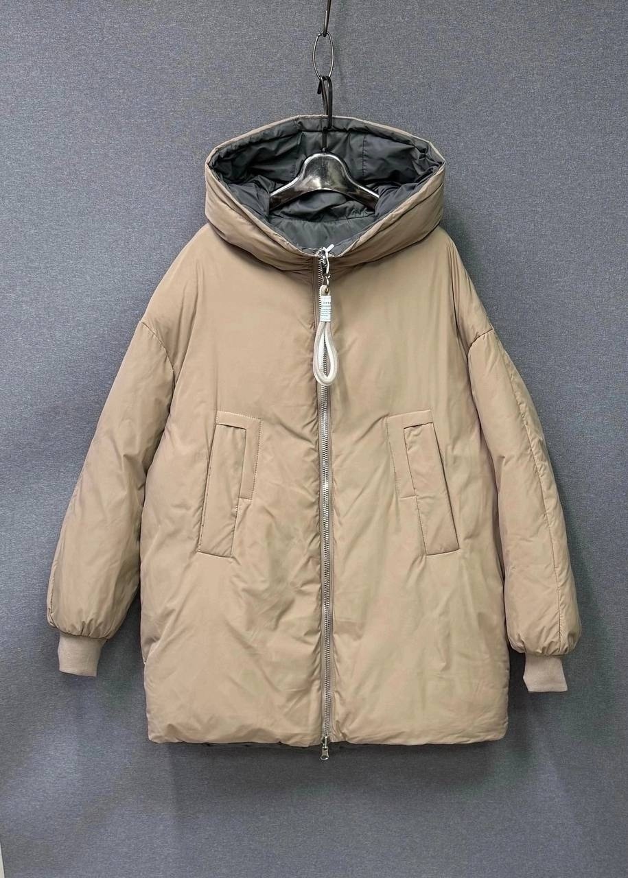 куртка женская,куртка с капюшоном,удлиненная куртка,куртка двухсторонний,куртка демисезонная