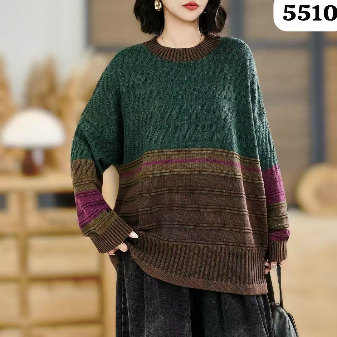 женский вязаный пуловер max lulu,свитер в стиле пэчворк,вязаный пуловер,вязаный пуловер женский,вязаные джемпера