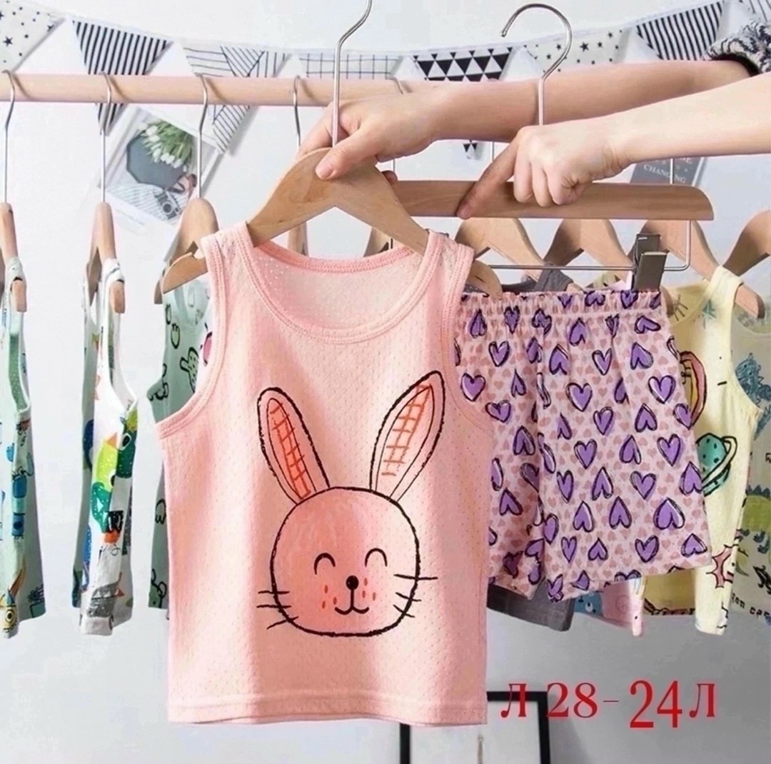 пижамный комплект для маленьких девочек,донелла майки на девочку,комплект одежды для маленьких девочек,комплект пижама,летняя одежда для девочек