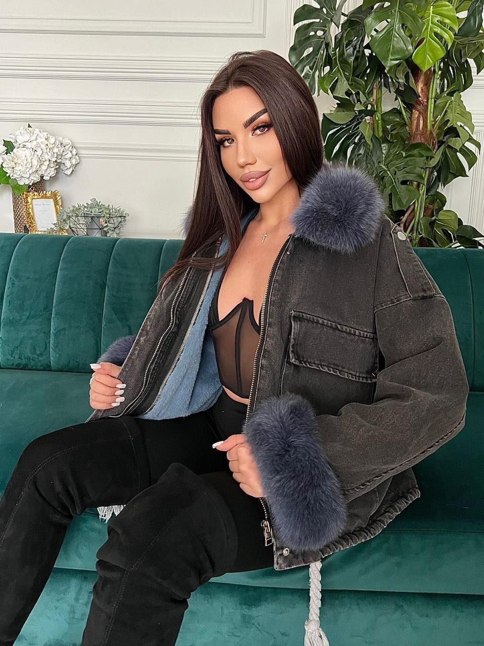 куртка стильная,стильная одежда,джинсовая куртка с мехом,джинсовка с мехом женская,джинсовая куртка