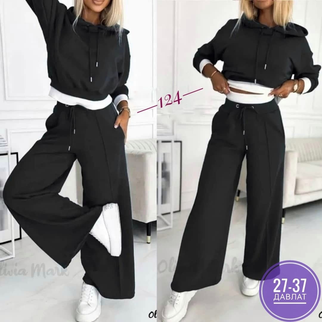 костюм с брюками,костюмы спортивные женские,костюм с широкими штанами,брючный костюм в спортивном стиле,трикотажный костюм с широкими штанами