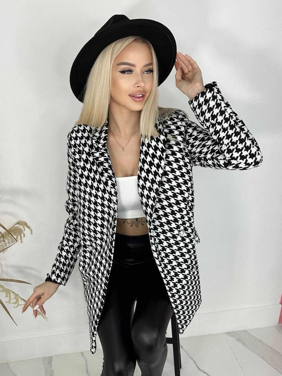 твидовый пиджак в клетку женский,пиджак гусиная лапка,жакет,пиджак и жакет,стильное пальто