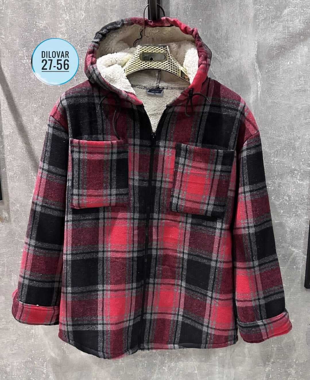 теплая рубашка,рубашка с капюшоном,рубашка утепленная,кофта теплая,рубашка в клетку с капюшоном