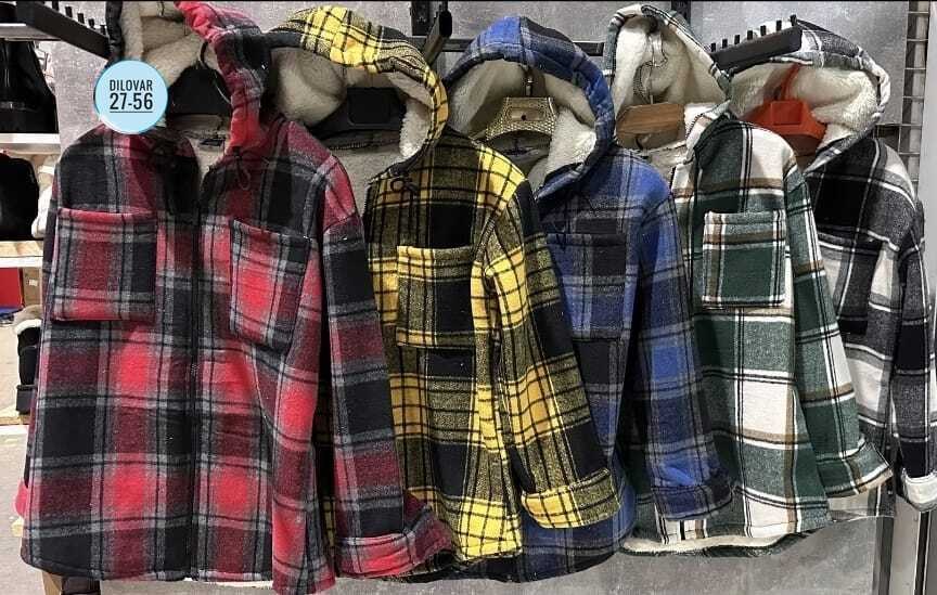 теплая рубашка,рубашка с капюшоном,рубашка утепленная,кофта теплая,рубашка в клетку с капюшоном