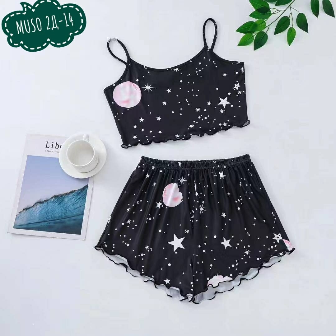 пижама авокадо,пижама с принтом авокадо,пижамный комплект с шортами,пижама женская с шортам,пижама с авокадо для детей топ и шорты