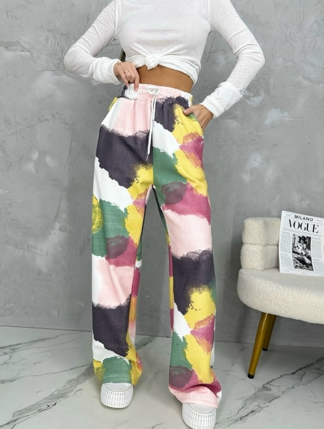 брюки розовые,летние брюки,брюки модные,штаны с принтом,широкие штаны