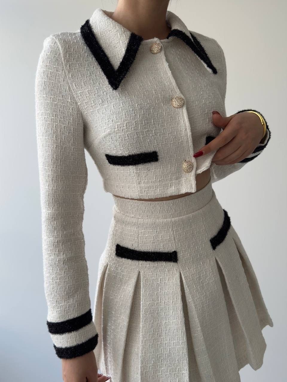 модная одежда,модные костюмы,элегантный костюм,твидовый костюм корейский,женский твидовый костюм