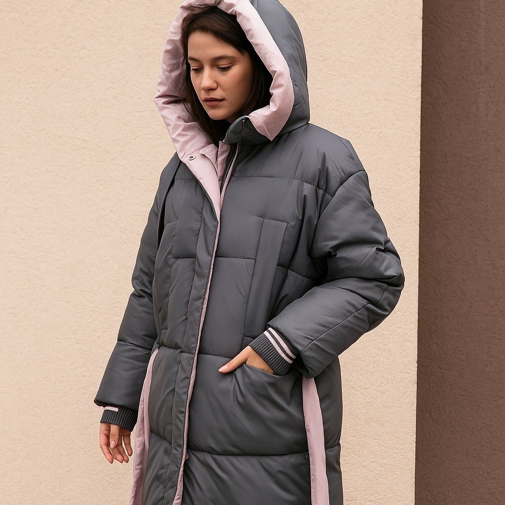 пуховик пальто,двусторонний пуховик,стильное пальто,женские пуховики,пуховики оверсайз