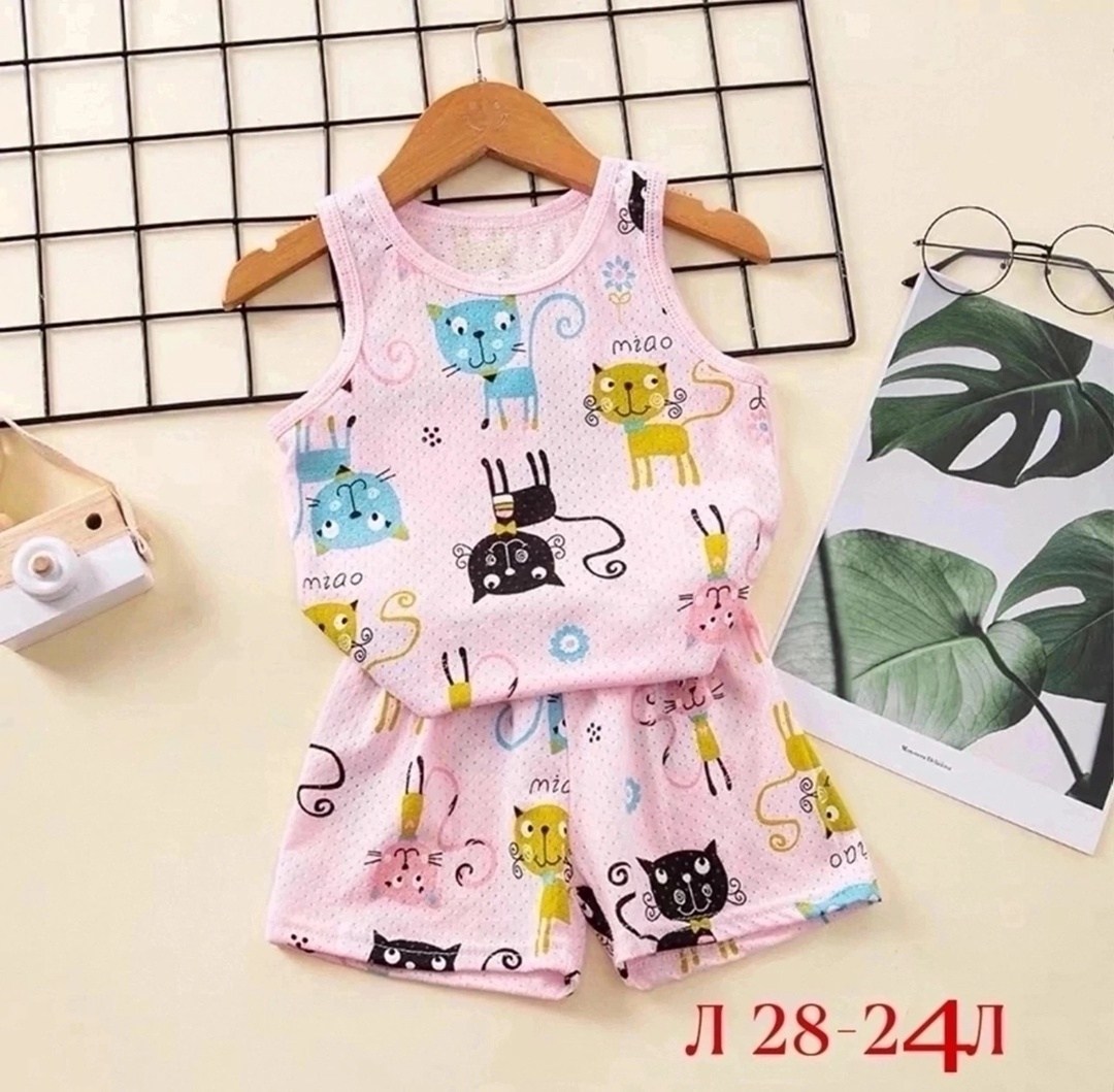 пижамный комплект для маленьких девочек,донелла майки на девочку,комплект одежды для маленьких девочек,комплект пижама,летняя одежда для девочек