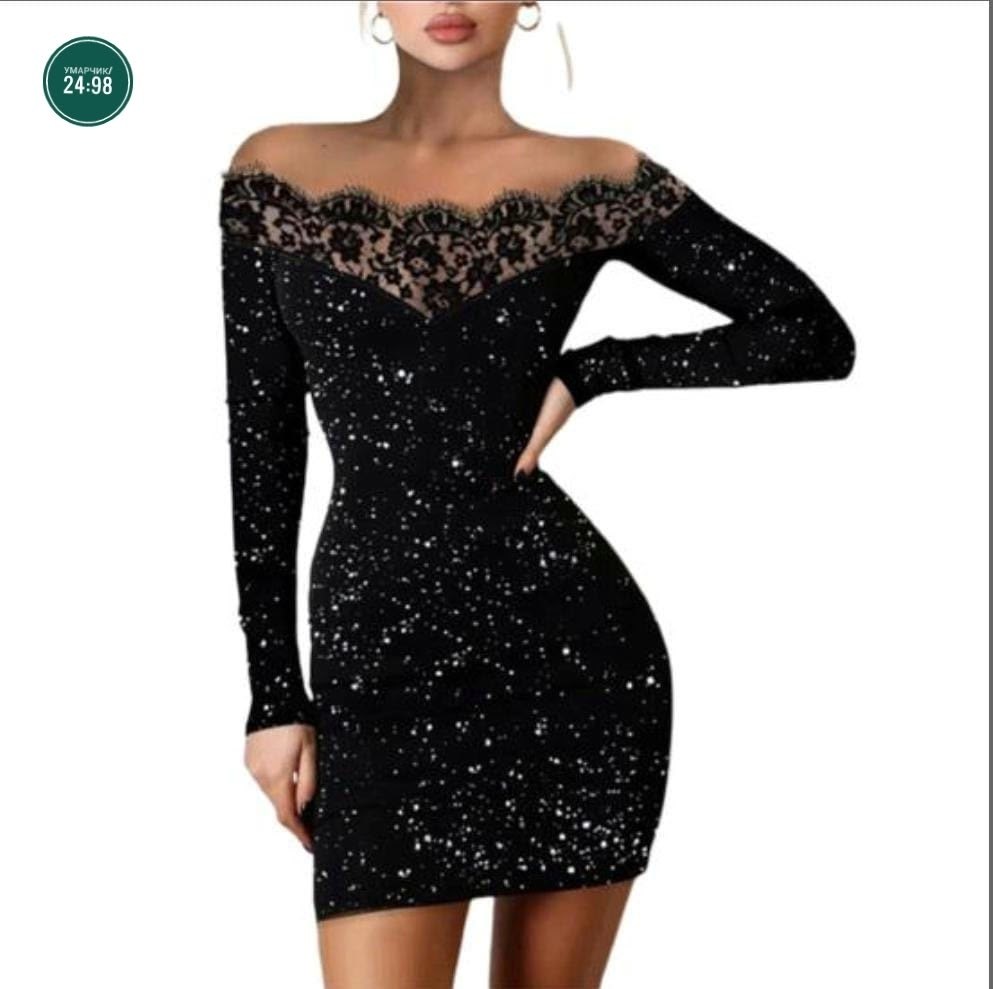 платье с блестками,платье с кружевами,облегающее черное платье,женское вечернее платье с блестками,кружевные платья