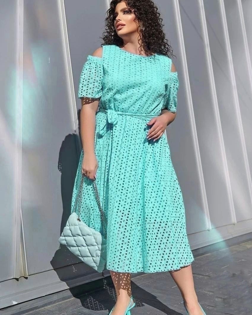 женские платья больших размеров,большие размеры платье,летнее женское платье,летние платья с перфорацией,платье летнее хб