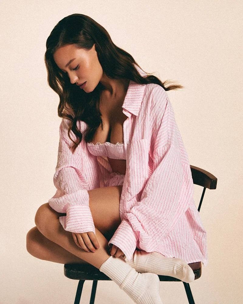 модная пижама,пижама комплект,домашняя одежда пижама,пижама женская рубашка,костюм в пижамном стиле