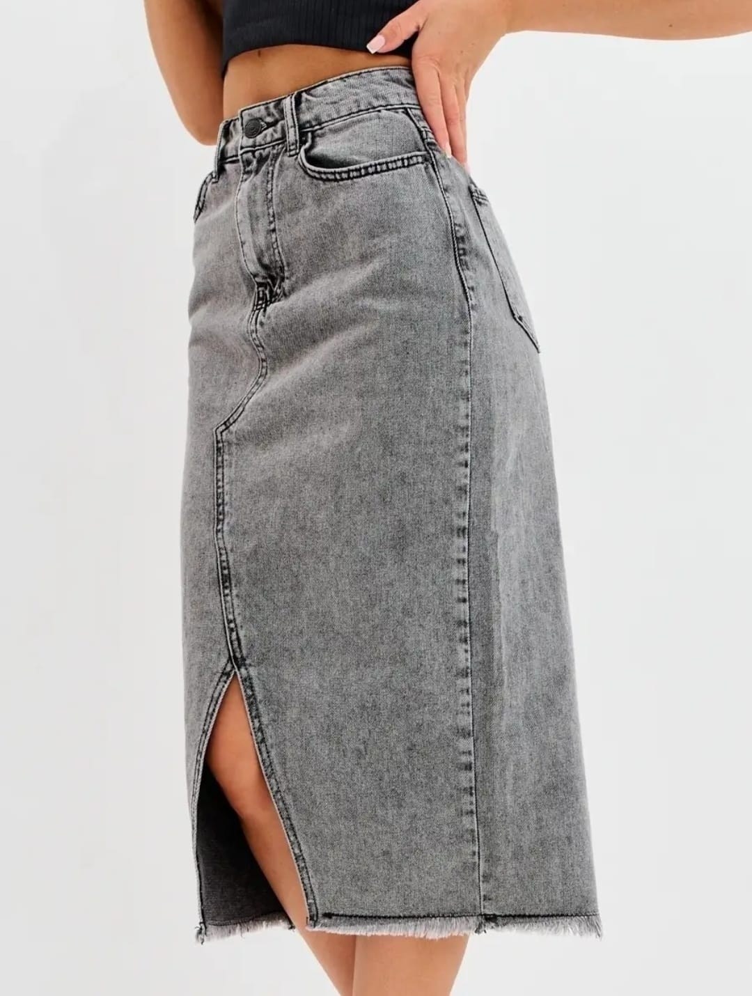 юбка женская джинсовая миди,юбка джинсовая,юбка миди джинсовая,юбка джинсовая миди с разрезам,юбка джинсовая тренд 2025