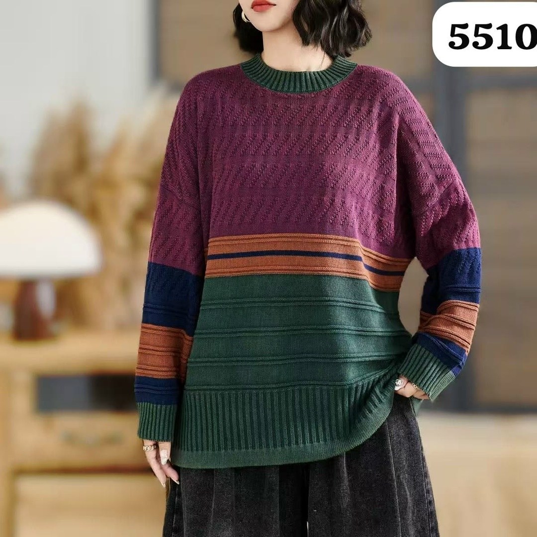 женский вязаный пуловер max lulu,свитер в стиле пэчворк,вязаный пуловер,вязаный пуловер женский,вязаные джемпера