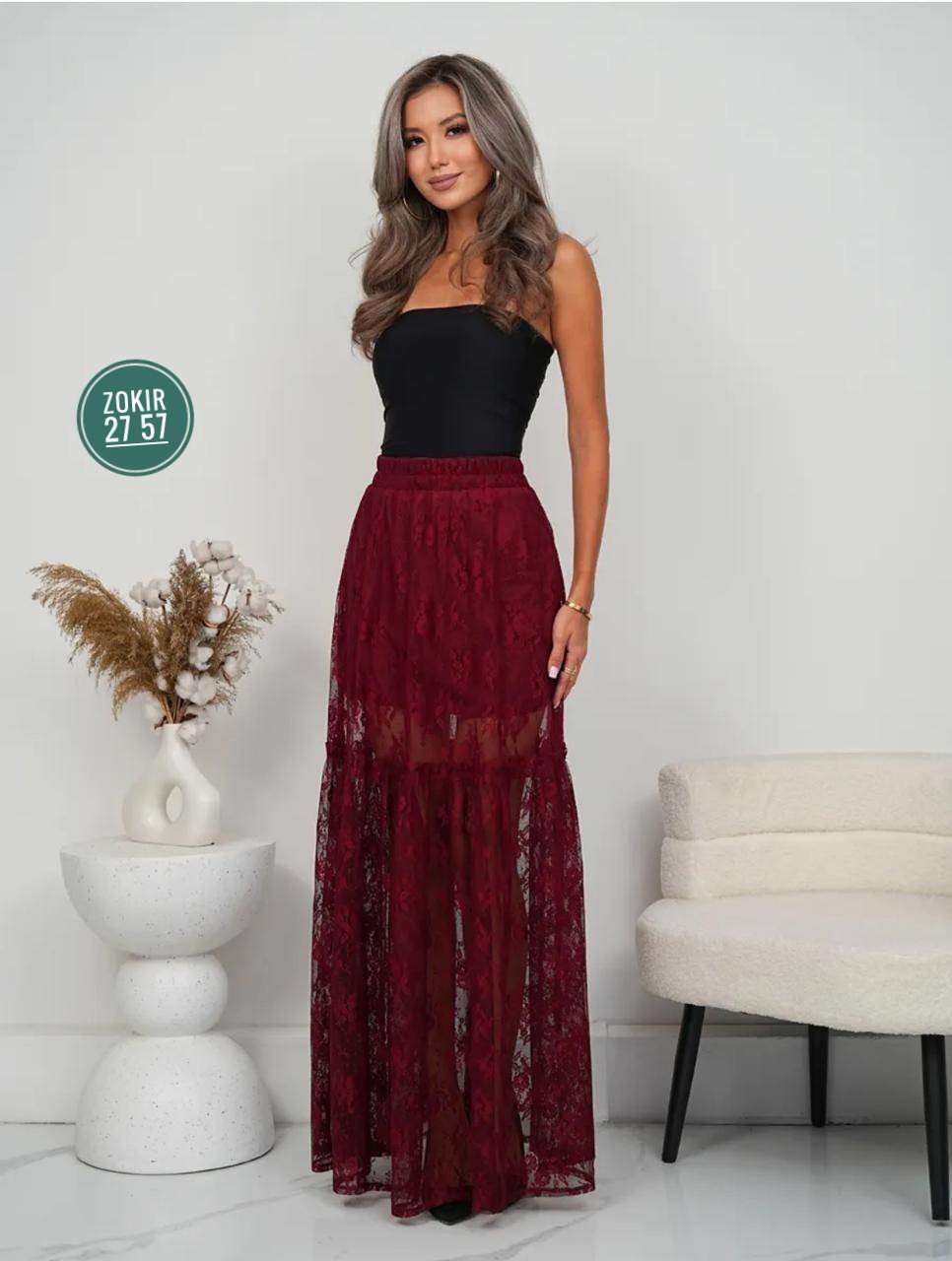 кружевная юбка,бордовая юбка,юбка женская,кружевная юбка макси,юбка мода