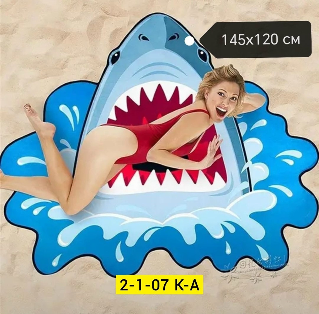 пляжное покрывало,пляжный коврик,пляжное полотенце,пляжное полотенце из микрофибры,с акулами