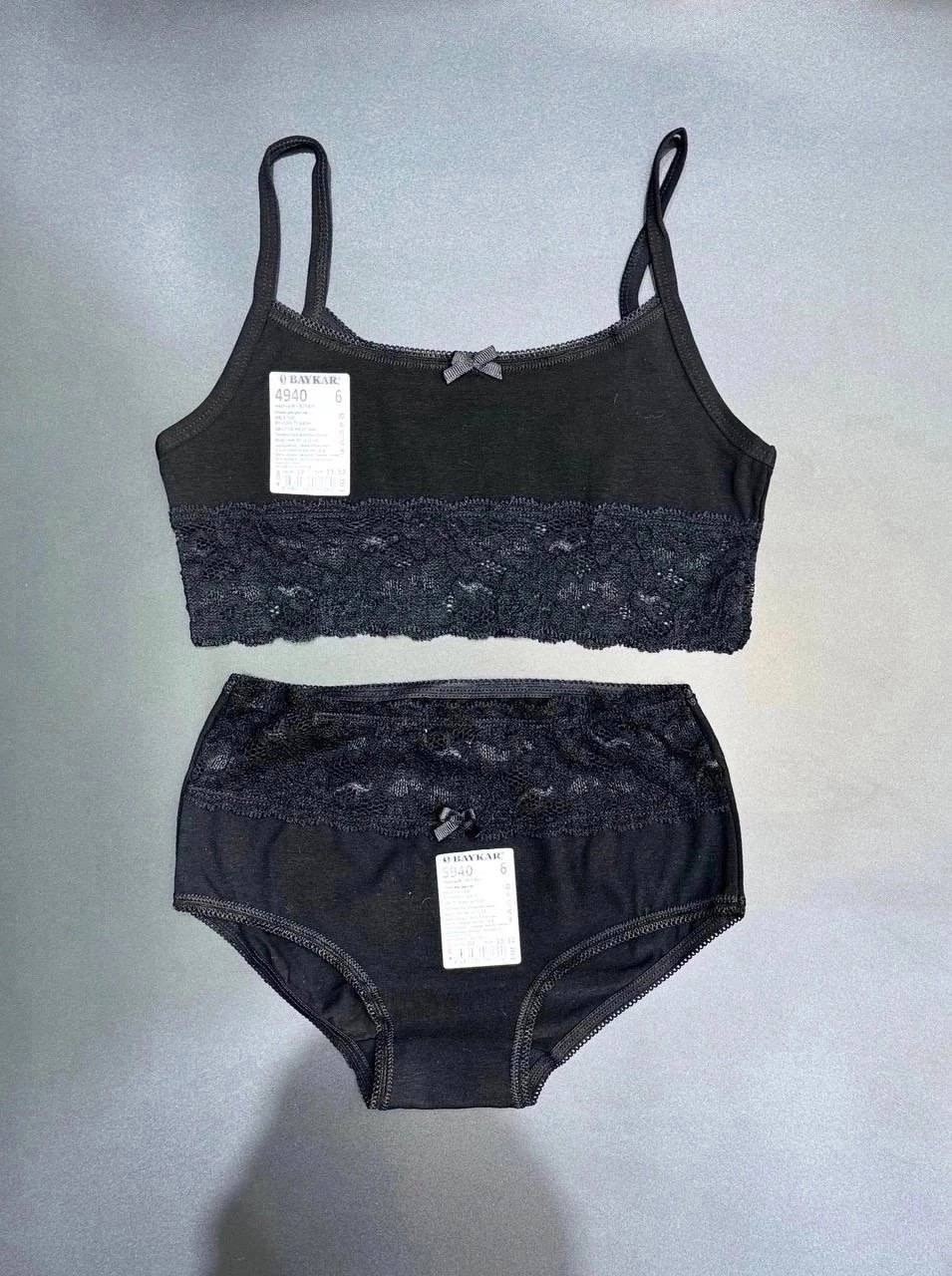 топ для девочек baykar,майка топ для девочек,топик с кружевом,нижнее белье для девочек комплект,комплект белья для девочек