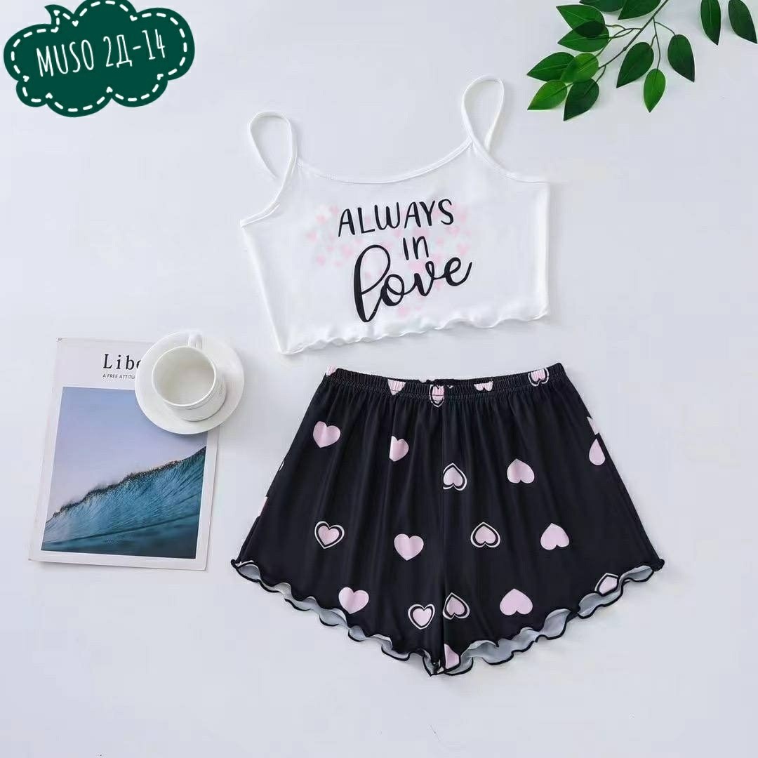 пижама авокадо,пижама с принтом авокадо,пижамный комплект с шортами,пижама женская с шортам,пижама с авокадо для детей топ и шорты